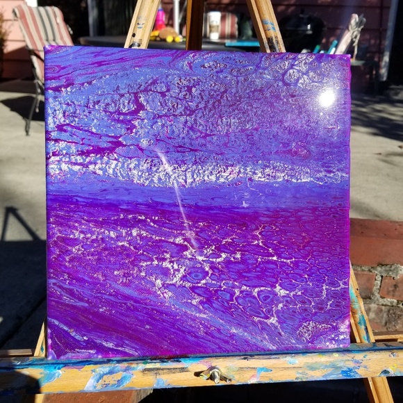 10x10 Purple Divide Paint Pour - Picture 5 of 8